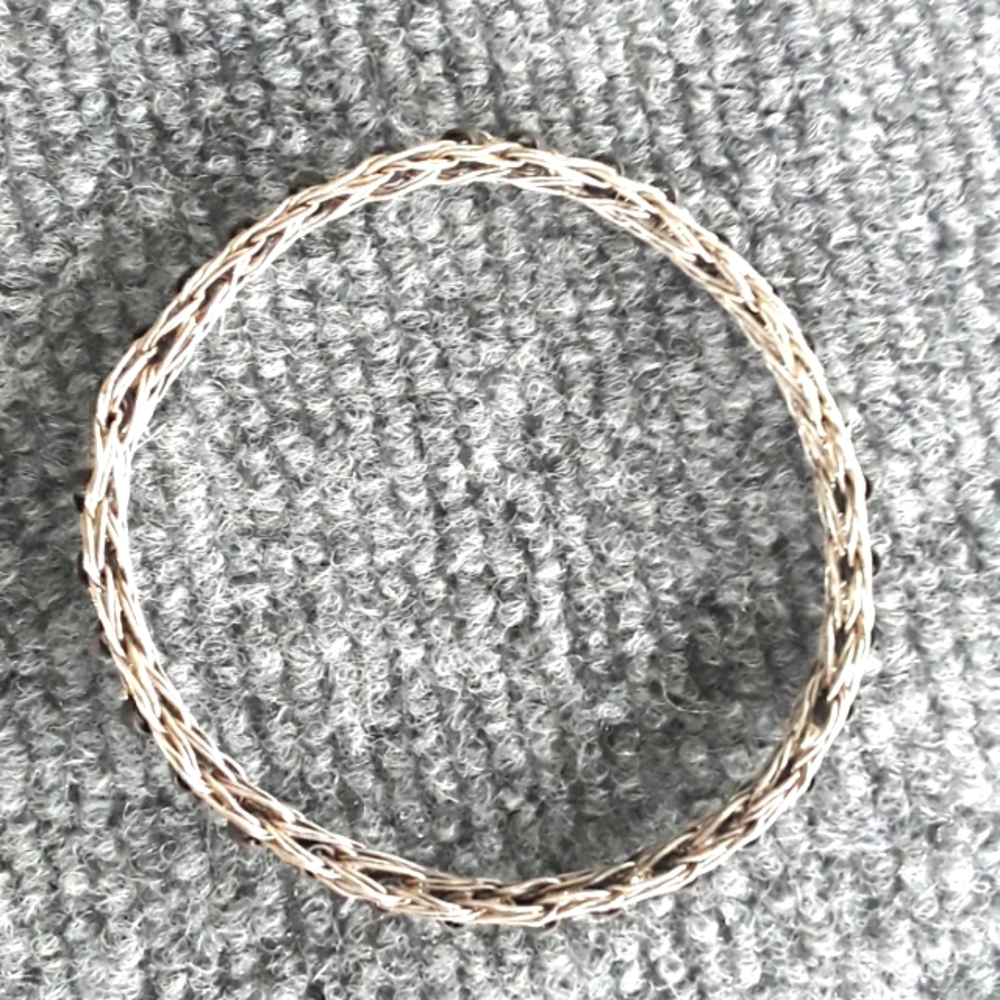 Artist crochet sterling silver wire with beads